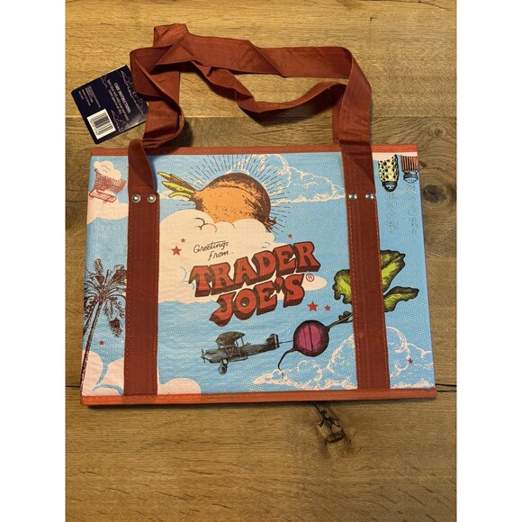 Trader Joe’s Moon Bag Stand-Up Collapsible Tote Bag Brand New With Tag Moon Face - Picture 2 of 9